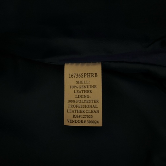 Vintage Blue Women's Genuine Leather Blazer - Picture 8 of 9